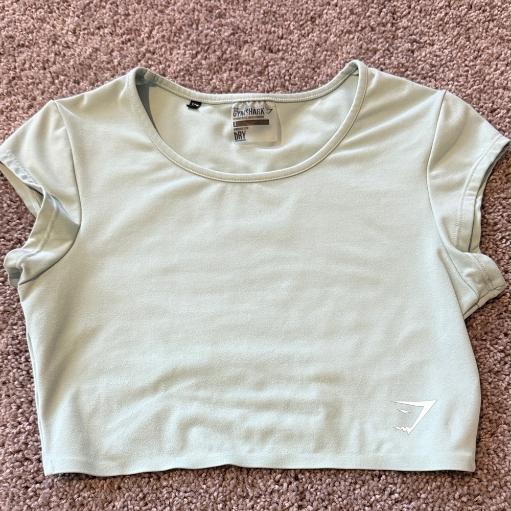 Gymshark Mint Green Cropped Workout Tee